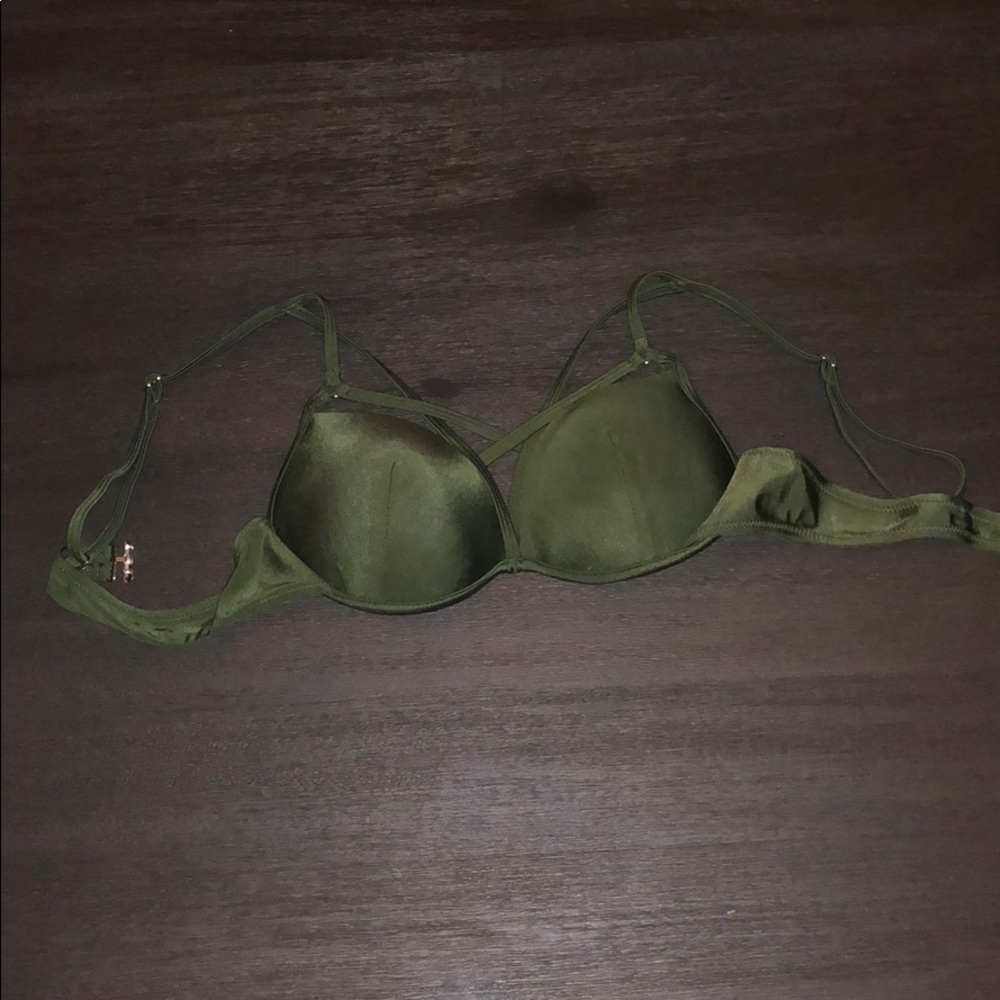 khaki green bikini top